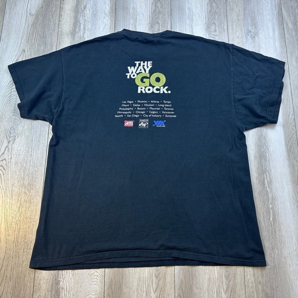 AMD Athlon T Shirt Mens 2XL Black Tech Tour Promo Computer 2004 Men Vintage